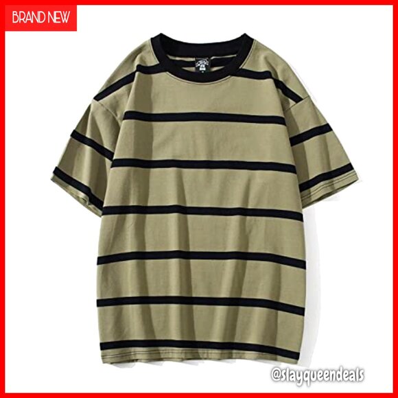 Tops - Oversized Cotton Crewneck T-Shirt, Unisex Grunge Style, Loose Fit